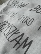 TORBA NA ZAKUPY SHOPPERKA TOTE BAG Z ZABAWNYM NAPISEM SZARA Z SUWAKIEM