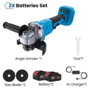 Szlifierka kątowa 125 bezszczotkowa z dwoma akumulatorami 21V