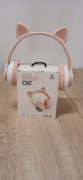 Słuchawki Dla Dzieci Bezprzewodowe Bluetooth Nauszne Kocie Uszy Różowe