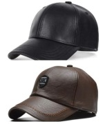 SKÓRZANA czapka z daszkiem | Nowa | 1 roz.