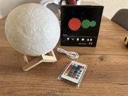 Lampka nocna 3D moon dotyk+pilot DUŻA