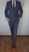 Garnitur Bytom Granatowa Krata Wełna Elastana Rozmiar 50 Stan Idealny