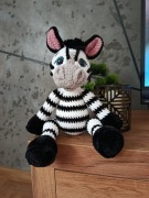 Ręcznie robiona zebra na szydełku – miękka maskotka handmade
