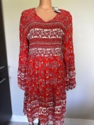 Sukienka mini Boho długi rękaw roz S