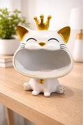 Figurka dekoracyjna Kot w Koronie - glamour organizer, elegancka ozdoba