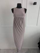 maxi sukienka bez rękawów z gumką, długa do kostek suknia wieczorowa