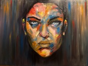 Obraz olejny "Twarz", 80x60 cm