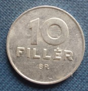 Moneta Węgry 10 fillerów 1987
