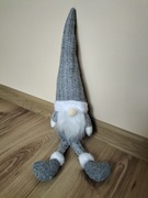 Gnom krasnal świąteczny szary 