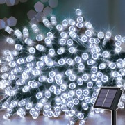 Światełka solarne białe 22m 200led ledowe ogrodowe na balkon lampki