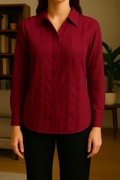 ELEGANCKA BORDOWA KOSZULA TANMOLO - KLASYKA W ROZMIARZE M