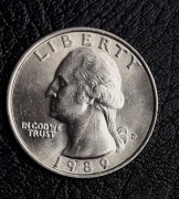 QUARTER  DOLLAR---1989--D---USA-UNC--BŁĘDY