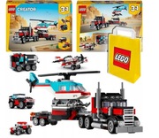 LEGO CREATOR 31146 LAWETA CIĘŻARÓWKA HELIKOPTER CYSTRENA 3w1 - Zestaw 7+