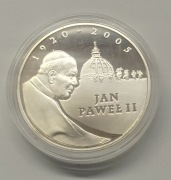 Moneta Kolekcjonerska 10 zł Polska 2005 JAN PAWEŁ II 1920 - 2005 - Ag 925