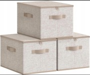 SONGMICS Pudełka do przechowywania z pokrywką ZESTAW 3 szt 40 x 30 x 25 cm