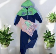 Zestaw dresy spodnie bluza sportowe dresowe koszulka dinozaury bawełna 104