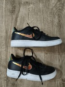 Czarne, Holograficzne Sneakersy Nike Air Force 1