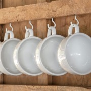 12 szt., 5 cm, białe haczyki na kubki wkręcane doniczki parasole