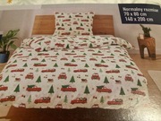 LIVARNO pościel Boże Narodzenie z mikrowłókna satynowego 140x200 CHOINKI