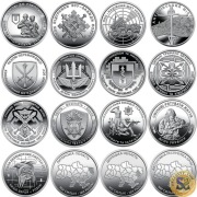 Zestaw 16 monet Ukraina 10 hry 2022 - 2025 Siły Zbrojne bez kapsułek