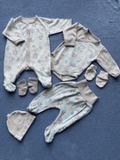 Wyprawka niemowlaka 56 Body, pajac, spodenki, czapeczka