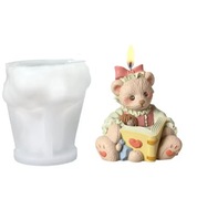 MIŚ DZIEWCZYNKA z Książką forma silikonowa 7*6.5 do Świec Mydła Gipsu 