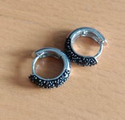 srebrne kolczyki kreole czarne 