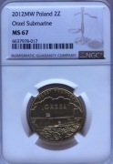 2 ZŁ 2012 OKRĘT PODWODNY "ORZEŁ" NGC MS67 ! MAX IDEAŁ