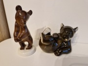 Figurki porcelanowe Łomonsow niedzwiedź miś Łomonosov