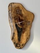 Zegar ścienny drewno z żywicą epoksydową XXL 50/70 cm