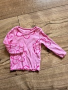 Next bluzeczka różowa prążek falbanka słoneczka uśmieszki 68