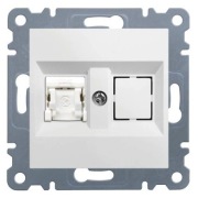 Hager lumina gniazdo internetowe pojedyncze UTP RJ45 kat.5e białe - nowe