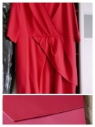 Piękny zestaw Sukienka 54 + torebka kolor fuksja 