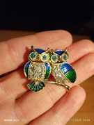 Piękna broszka sowy