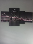 Obraz z zegarem (podświetlany most) 