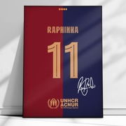 Plakat na ścianę A3 w ramce Raphinia FC Barcelona 24/25