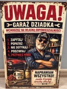 Tablica Garaż Dziadka – Prezent 27x40 cm | Druk UV | HDF