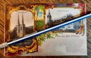 ŚWIERADÓW ZDRÓJ BAD FLINSBERG Piękna secesyjna winieta Dom zdrojowy ~1900