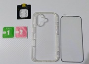 Zestaw do iPhone 16 etui szkło hartowane na ekran osłona aparatu