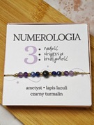 Bransoletka Numerologiczna 3 Trójka  kamienie naturalne 