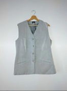 Damska szara kamizelka garniturowa Rigany na guziki vintage retro 42 XL