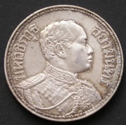 Tajlandia 1 baht  bat  1916 - król Rama VI - srebro