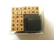 Stemple literowe alfabet 26 liter drewno/guma