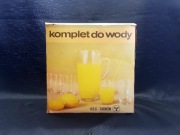 Komplet do wody, dzbanek  + 6 szklanek vintage retro  szkło prl 