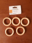 Drewniane kółka do karnisza z żabkami (5 sztuk) / do karnisza o śr. 35mm