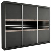 Szafa Turyn 250x61x215 cm lava / czarne szkło