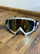 Gogle narciarskie snowboardowe białe | Lustrzana szyba | UV idealne na zimę