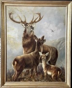 Obraz myśliwski Jeleń Szlachetny 1873r. MUZEUM 144cm MONUMENTALNY!