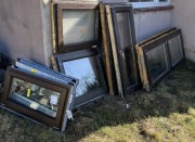 Okna dąb bagienny z demontażu PCV .