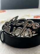 Pasek czarny w stylu Acne Studios duża klamra